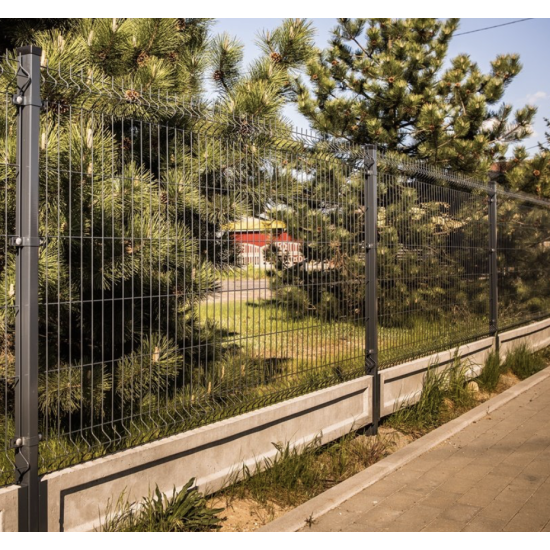 Zaunabschnitt Anthrazitfarbe H1,53 L2,5 200x55x3.8 Zn+PPL