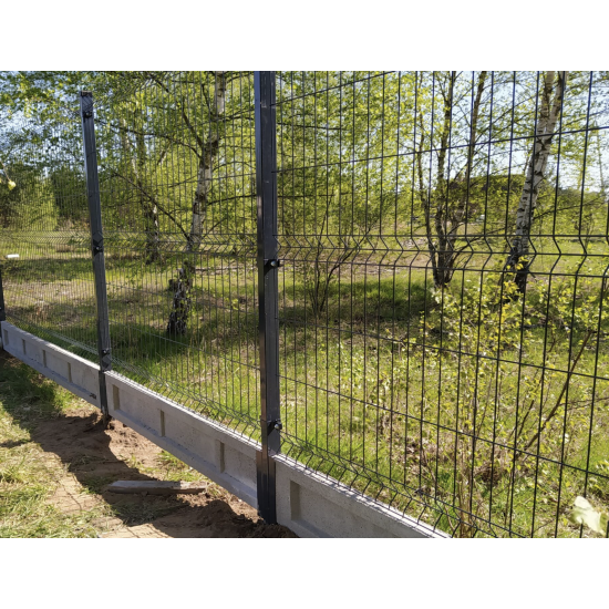 Fence section anthracite color H1.73 L2.5 shell 200x55x4.0 Zn+PPL