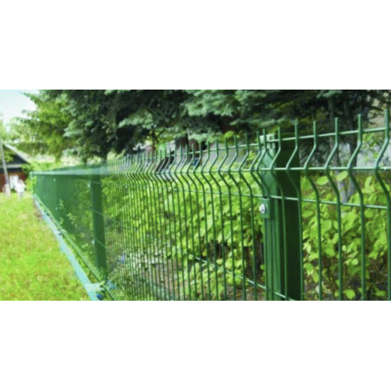 Fence section green color H1.23 L2.5 cell 200x55x3.8 Zn+PPL