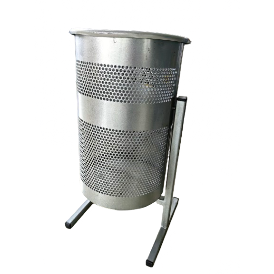 Mülleimer, tragbar, klein, silbermetallic